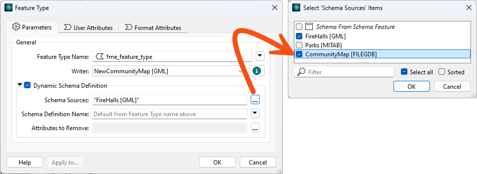 Setting CommunityMap as the schema source